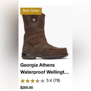 Georgia Boot Brown Waterproof Pull-On Work Boot